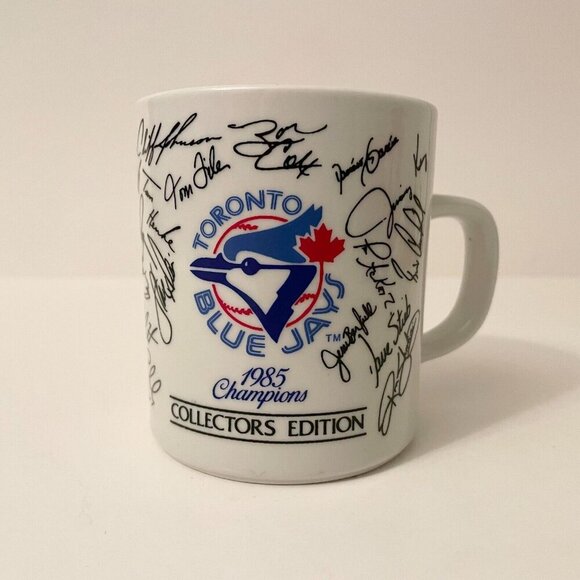 Vtg 1985 Toronto Blue Jays Champions Coffee Mug Autograph Collectors Edition - Picture 1 of 15